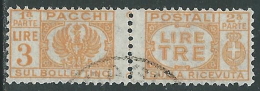 1946 LUOGOTENENZA USATO PACCHI POSTALI 3 LIRE - Z7-2 - Postpaketten