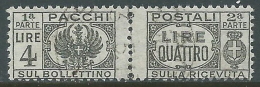 1946 LUOGOTENENZA USATO PACCHI POSTALI 4 LIRE - Z6-9 - Postal Parcels