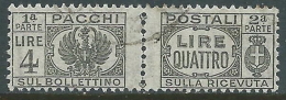 1946 LUOGOTENENZA USATO PACCHI POSTALI 4 LIRE - Z7-5 - Colis-postaux