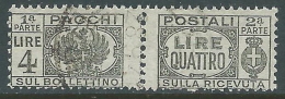 1946 LUOGOTENENZA USATO PACCHI POSTALI 4 LIRE - Z7-6 - Postal Parcels