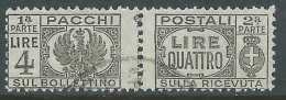 1946 LUOGOTENENZA USATO PACCHI POSTALI 4 LIRE - Z7-7 - Paketmarken