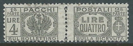 1946 LUOGOTENENZA USATO PACCHI POSTALI 4 LIRE - Z8-2 - Pacchi Postali