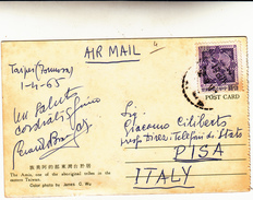 Taipei, Formosa To Pisa Italy Su Cartolina Postale 1965 - Briefe U. Dokumente