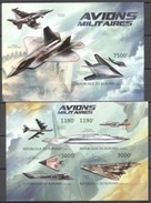 Burundi 2012, Military Aircraft, 4val In BF+BF IMPERFORATED - Unused Stamps