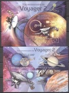 Burundi 2012, Space, Voyager 2, Planets, 4val In BF+BF IMPERFORATED - Neufs