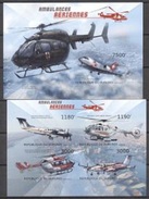 Burundi 2012, Transport, Elicopters, Red Cross, 4val In BF+BF IMPERFORATED - Ungebraucht