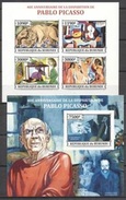 Burundi 2013, Art, Picasso, 4val In BF+BF IMPERFORATED - Unused Stamps