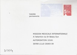 D1204 Entier / Stationery / PSE - PAP Réponse Luquet - Mission Médicale Internationale - N° D'agrément 0310239 - PAP: Ristampa/Luquet