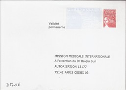 D1206 Entier / Stationery / PSE - PAP Réponse Luquet - Mission Médicale Internationale - N° D'agrément 0301881 - PAP: Antwort/Luquet