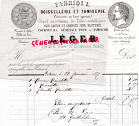 86- POITIERS- FACTURE LEGER- FABRIQUE BOISSELLERIE TAMISERIE- VANNERIE-GRAND ' RUE ST ETIENNE- 1877 - Artigianato