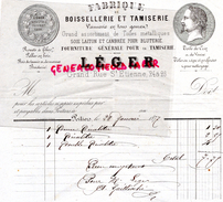 86- POITIERS- FACTURE LEGER- FABRIQUE BOISSELLERIE TAMISERIE- VANNERIE-GRAND ' RUE ST ETIENNE- 1877 - Old Professions