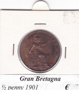 GRAN BRETAGNA   1/2 PENNY  ANNO 1901 COME DA FOTO - C. 1/2 Penny