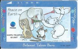 éléphant Elephant BD Animal  Tortue Rhinocéros Félin Carte Indonésie Card  Karte (S.105) - Indonésie