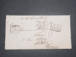 FRANCE - Cachet D 'entrée " ANGL. AMB. CALAIS " En 1864 Sur Enveloppe Pour Nantes , Marques D 'echanges - L 8308 - Marques D'entrées