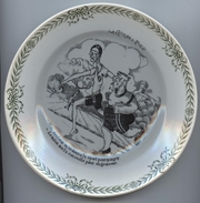 Assiette, Sport, La Course à Pied, Signé R.Roger, St Amand, D = 19 Cm, Verdâtre - Saint Amand (FRA)