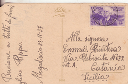 160-Etiopia-Ex Colonia Italiana-Colonie-Storia Postale 20c.Vittorio Emanuele Di Savoia-1937-Alto Valore Catalogo - Aethiopien