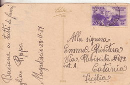 160-Etiopia-Ex Colonia Italiana-Colonie-Storia Postale 20c.Vittorio Emanuele Di Savoia-1937-Alto Valore Catalogo - Ethiopie