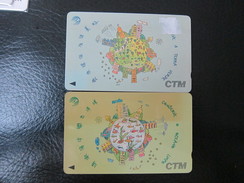 GPT Magnetic Phonecard,7MACA,B Protect Ocean,set Of 2,used(not In Good Condition,with Bend And Turn Yellow) - Macau