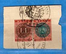 REGNO D'Italia- 1872 - MARCHE CATASTALI.c.0,20 - £ 1 Unif. N° 5-7   Vedi Descrizione. - Revenue Stamps