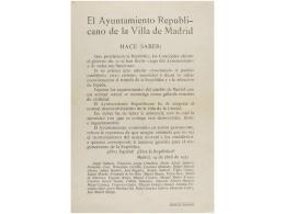 1931. FOLLETO: (2ª REPÚBLICA). EL AYUNTAMIENTO REPUBLICANO DE LA VILLA DE MADRID.... - Unclassified