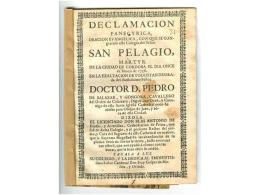 1738. LIBRO: (CORDOBA). SALAZAR Y  GONGORA, PEDRO: DECLAMACION PANEGYRICA, ORACION... - Ohne Zuordnung