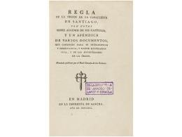 1791. LIBRO: (CABALLERIA). REGLA DE LA ORDEN DE LA CABALLERIA DE SANTIAGO. CON NOTAS SOBRE ALGUNOS... - Ohne Zuordnung