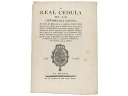 1771- 1823. FOLLETO: (MILITARIA). REAL CEDULA DE S. M. Y SEÑORES DEL CONSEJO, Por La Cual... - Sin Clasificación