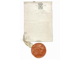 1769. MANUSCRITO: (FIRMA REAL). PERGAMINO REFERENTE A LOS BIENES DEL BARON METTECOVEN DONADOS A... - Unclassified