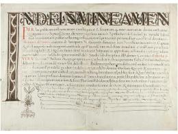 1576. MANUSCRITO: (SALAMANCA). DIPLOMA DE BACHILLER EN DERECHO CANÓNICO. Dado A Juan De... - Unclassified