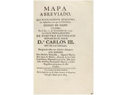 1759 Ca. LIBRO: (CADIZ). MAPA ABREVIADO QUE PUNTUALMENTE DEMUESTRA LOS APLAUSOS, CON QUE LA... - Unclassified