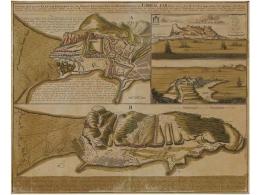 1733. MAPA: (GIBRALTAR). HOMANNO: NEUESTER UND EXACTER PLAN UND PROSPECT VON DER VESTUNG,... - Zonder Classificatie