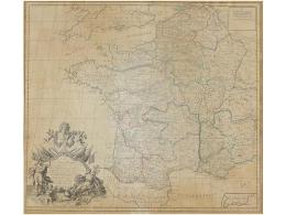 1719. MAPA: (FRANCIA). A NEW MAP OF FRANCE Showing The Routes And Post Stages Thro Out That... - Zonder Classificatie