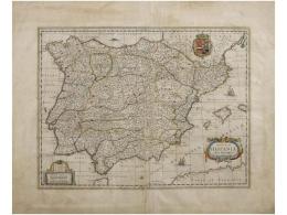 1667. MAPA: BLAEU, WILLEM: REGNORUM HISPANIAE, Nova Descriptio. Ámsterdam, 1667. Papel... - Sin Clasificación