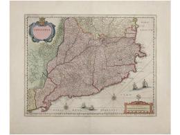 1635. MAPA: BLAEU, WILLEM: CATALONIA. Ámsterdam, 1635. Plancha 38 X 50 Cm, Papel 55 X... - Zonder Classificatie