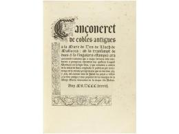 1883. LIBRO: CANÇONERET DE COBLES ANTIGUES A LA MARE DE DEU DE LLUCH DE MALLORCA. Volumen Con... - Ohne Zuordnung