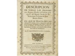 1748. LIBRO: (LOCAL). REBULLOSA, IAIME: DESCRIPCION DE TODAS LAS PROVINCIAS, REYNOS,... - Sin Clasificación