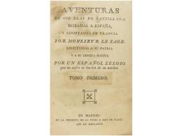 1797. LIBRO: (LITERATURA). SAGE, LE: AVENTURAS DE GIL BLAS DE SANTILLANA, ROBADAS A... - Sin Clasificación
