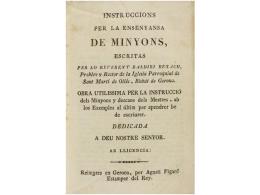 1800 Ca. LIBRO: (PEDAGOGIA). REXACH, BALDIRI: INSTRUCCIONS PER LA ENSENYANSA DE MINYONS,... - Unclassified