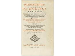 1754. LIBRO: (HUMANIDADES). CATON, DIONISIO: DIONYSII CATONIS DISCTICHA. DE MORIBUS AD... - Sin Clasificación