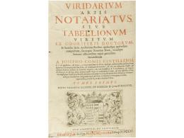 1704-1706. LIBRO: (DERECHO). COMES CINTILLENSI, JOSEPHO: VIRIDARIUM ARTIS NOTARIATUS SIVE... - Sin Clasificación