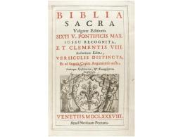 1688. LIBRO: (BIBLIA). BIBLIA SACRA VULGATAE EDITIONIS SIXTI V. PONTIFICIS MAX. IUSSU RECOGNITA,... - Ohne Zuordnung