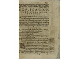 1595 Ca. LIBRO: (RELIGION). RODRIGUEZ LUSITANO, FRAY MANUEL: EXPLICACION DE LA BULLA DE LA... - Ohne Zuordnung