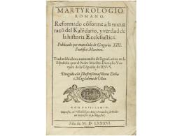 1586. LIBRO: (RELIGIÓN-MARTIROLOGIO). MARTYROLOGIO ROMANO. REFORMADO CONFORME A LA NUEVA... - Sin Clasificación