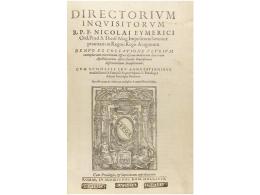1578. LIBRO: (RELIGION). AYMERIC, NICOLAI: DIRECTORIUM INQUISITORUM R.P.F. NICOLAI EYMERICI... - Unclassified