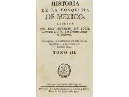 1789. LIBRO: (HISTORIA-CONQUISTA). SOLIS, ANTONIO DE: HISTORIA DE LA CONQUISTA DE... - Non Classés