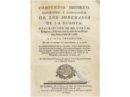 1769. LIBRO: (HISTORIA ). TRINCADO, MANUEL:. COMPENDIO HISTORICO, GEOGRAFICO, Y GENEALOGICO... - Sin Clasificación