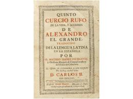 1699. LIBRO: (HISTORIA). CURCIO RUFO, QUINTO: DE LA VIDA Y ACCIONES DE ALEXANDRO EL... - Non Classés