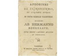 1791. LIBRO: (MEDICINA). BOERHAAVE, HERMANNO: APHORISMI DE COGNOSCENDIS, ET CURANDIS... - Ohne Zuordnung