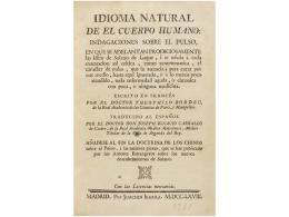 1768. LIBRO: (MEDICINA). BORDEU, THEOPHILO: IDIOMA NATURAL DE EL CUERPO HUMANO:... - Zonder Classificatie