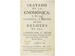 1715. LIBRO: (CIENCIAS-GNOMONICA). TOSCA, THOMAS VICENTE: TRATADO DE LA GNOMONICA, UN DE LA... - Non Classés
